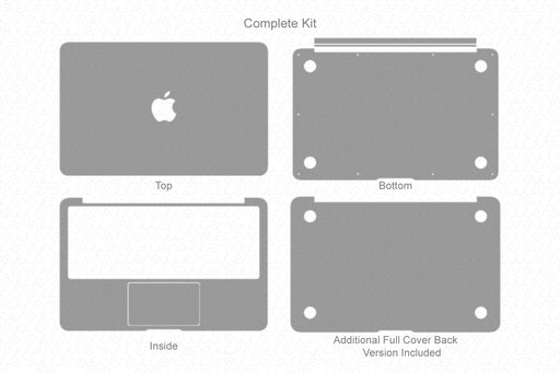 MacBook Air 11” Full Wrap Skin Vector CutFile Template