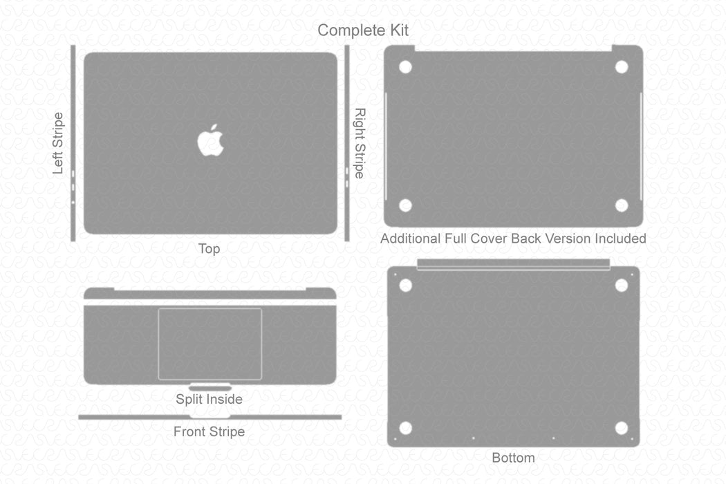 MacBook Pro 13” TouchBar Full Wrap Skin Vector CutFile Template