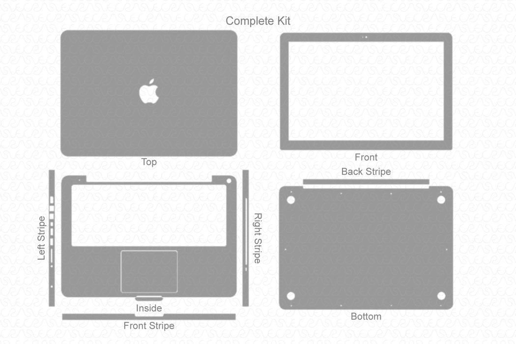 MacBook Pro 13” Full Wrap Skin Vector CutFile Template