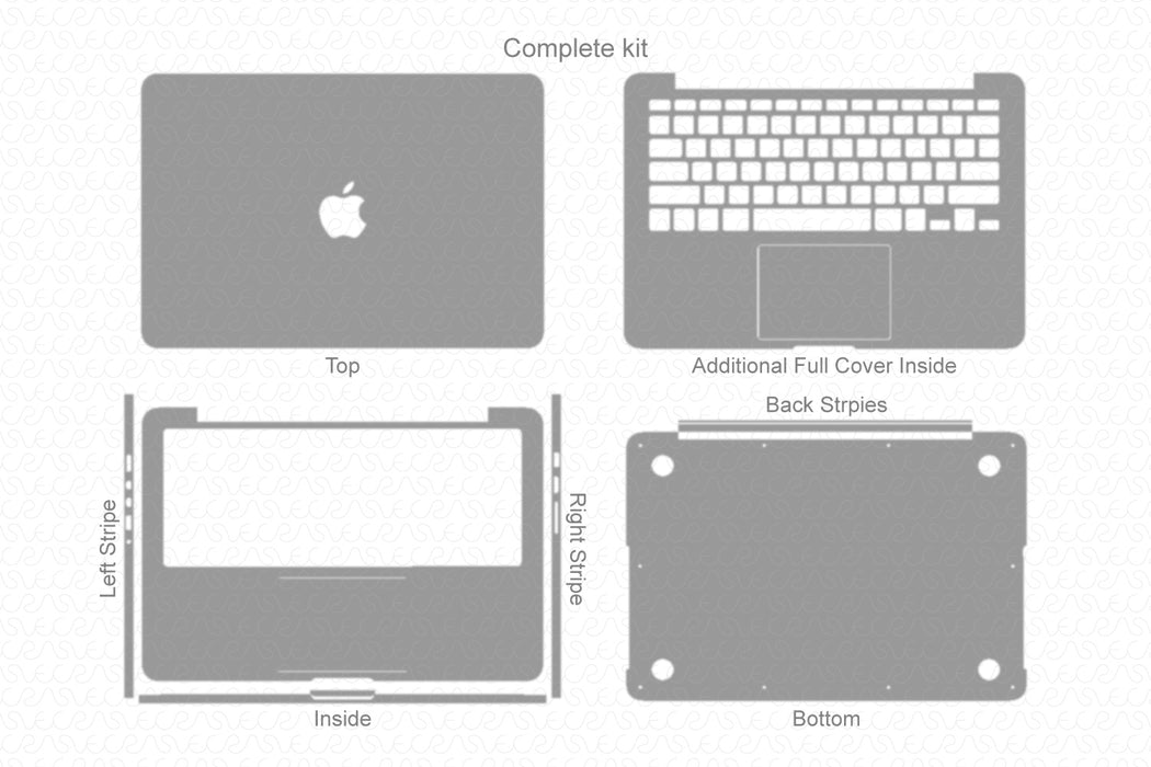 MacBook Pro 13” Retina Full Wrap Skin Vector CutFile Template