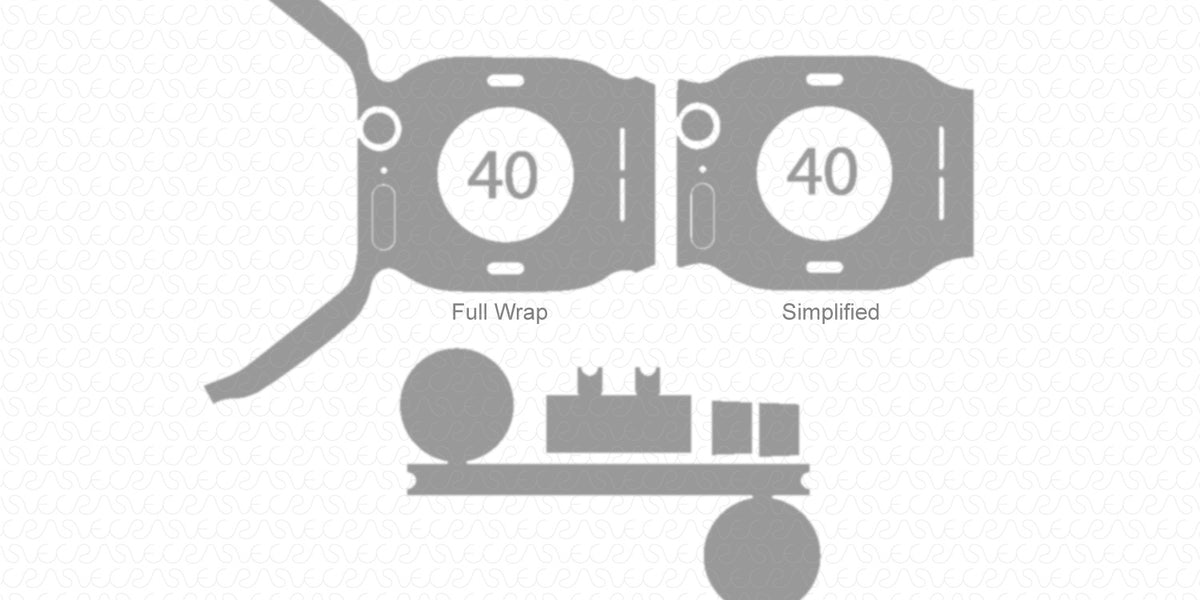 Watch Cut File Apple Watch 40mm Series 4 (2018) Skin CutFile Vector Template Full Wrap ...