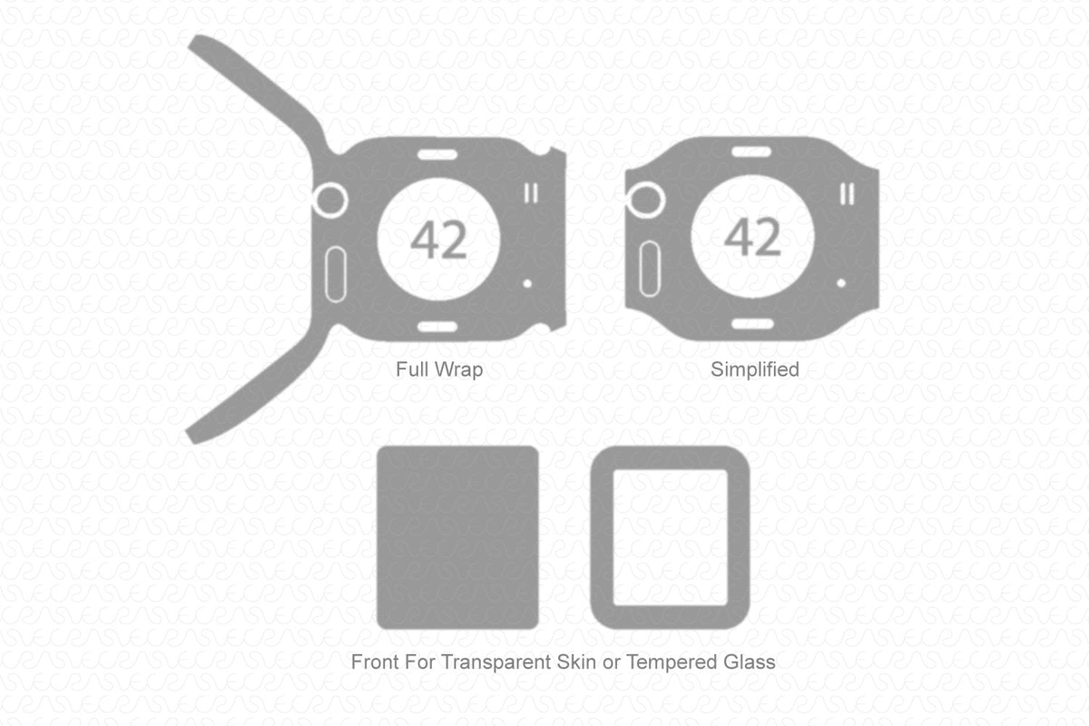 Apple Watch 42mm Series 1 (2015) Skin CutFile Vector Template Full Wrap ...
