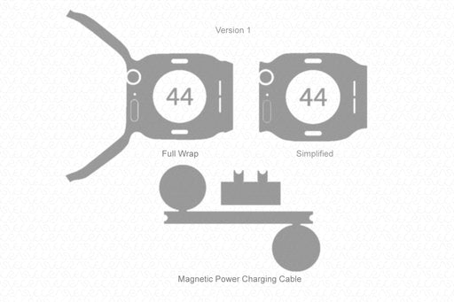 Apple Watch 44mm Series 4 Full Wrap Skin Vector CutFile Template