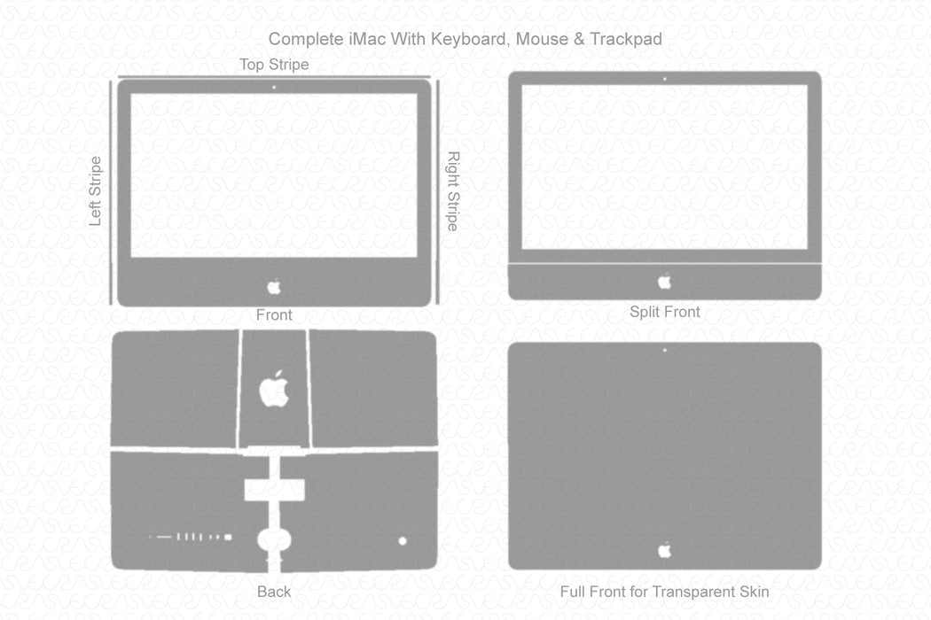Apple iMac 21.5” 4K display Full Wrap Skin Vector CutFile Template