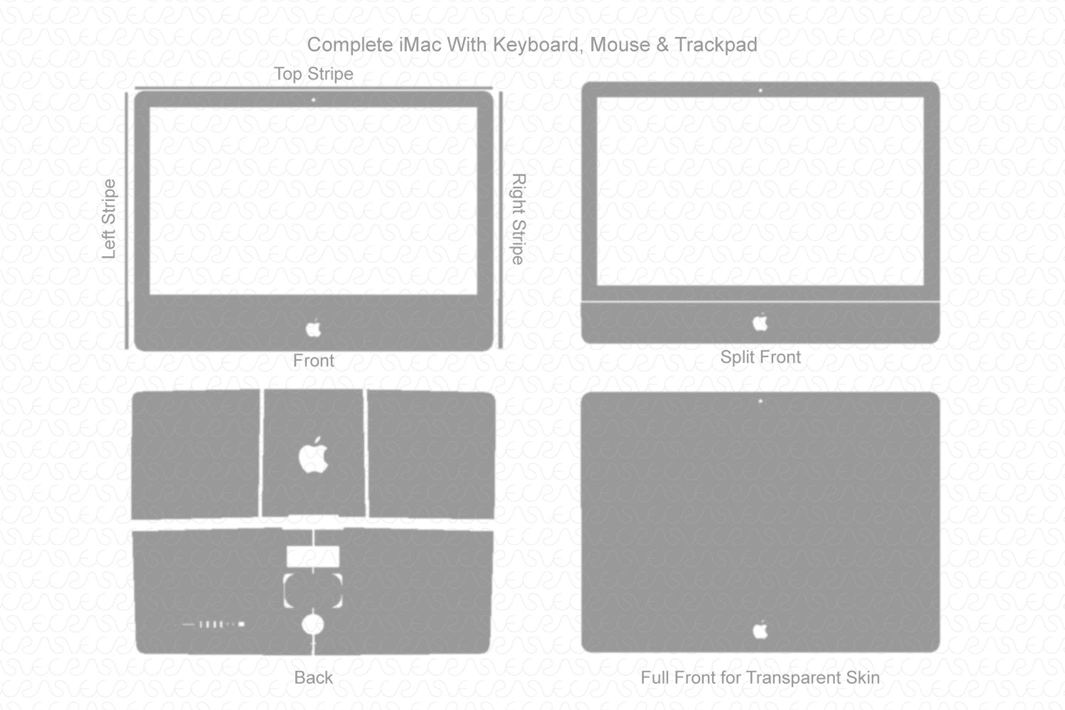 Mac Computer Cnc Pattern Vinyl Ready Vector Cut File Templates for Apple iMac / Mac Mini Skins ...