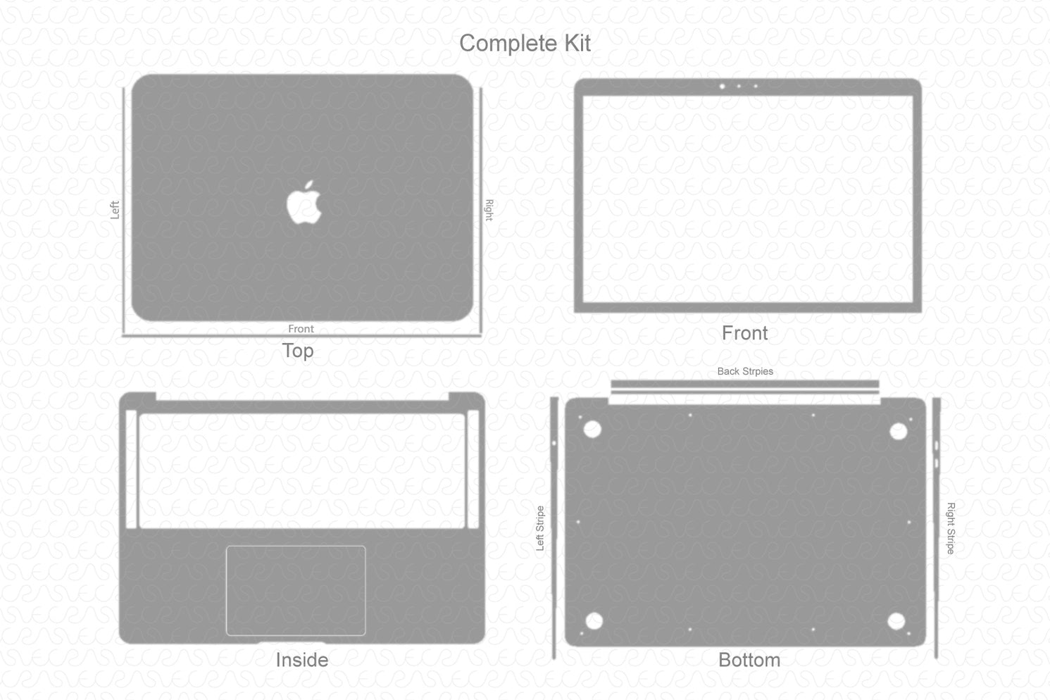 MacBook Air 13inch 2020 Skin CutFile Vector Template Full Wrap SVG