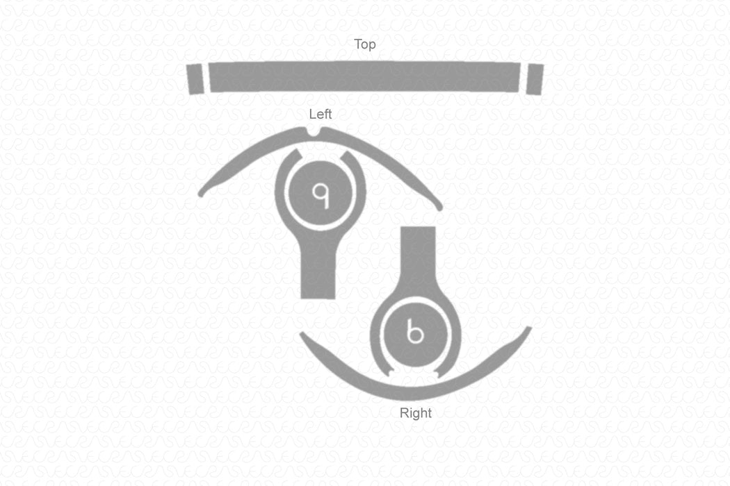 Beats Solo 2 Wireless On-Ear Headphones (2015) Full Wrap Skin Vector CutFile Template