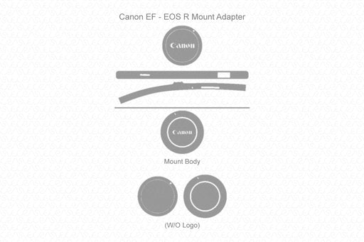 Canon EF-EOS R Mount Adapter Full Wrap Skin Vector CutFile Template