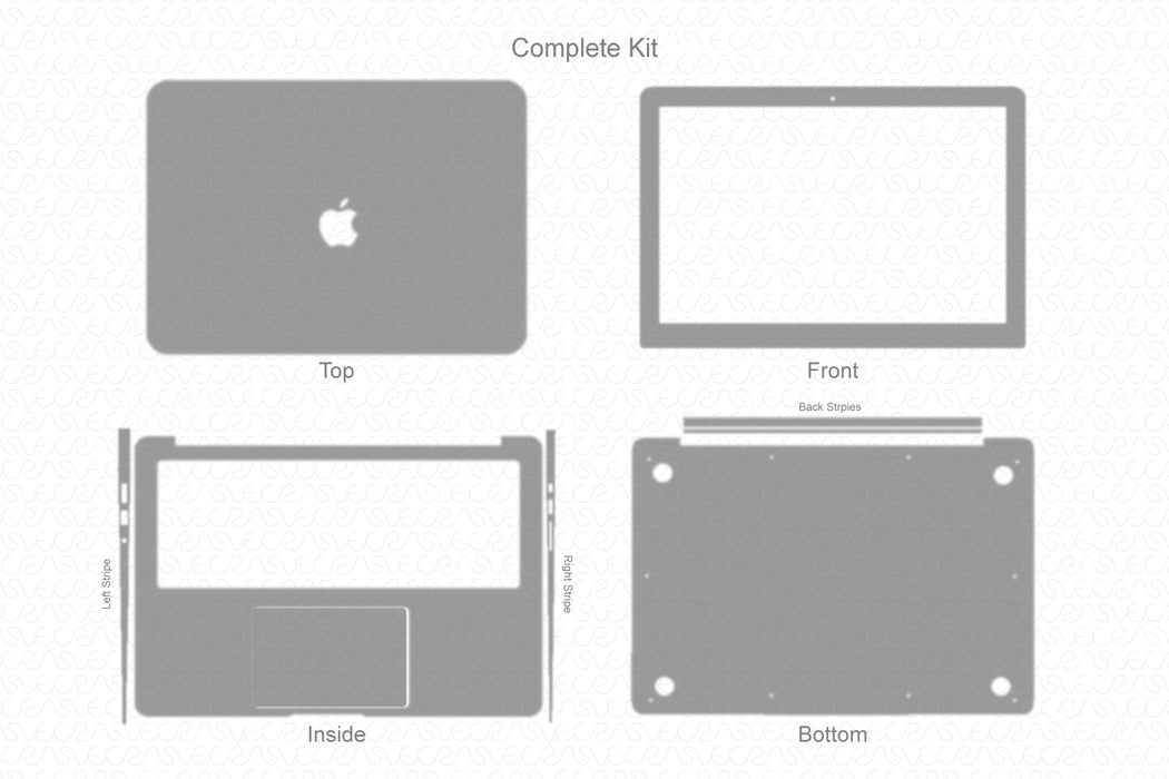 MacBook Air 13 Full Wrap Skin Vector CutFile Template