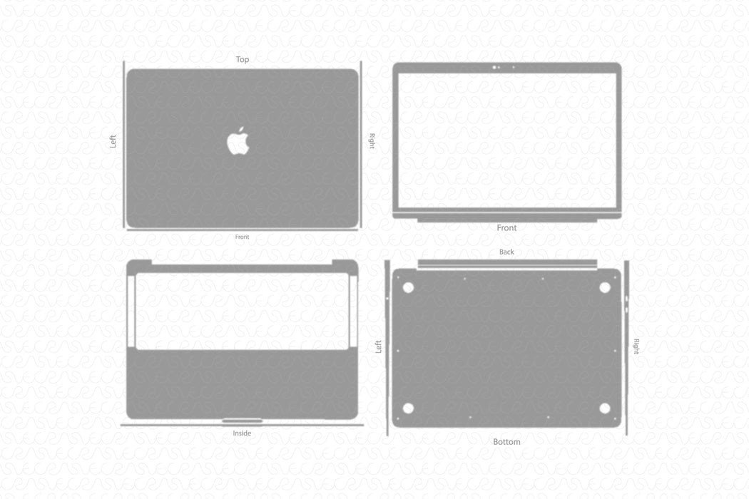 MacBook Air 13 M1 Full Wrap Skin Vector CutFile Template