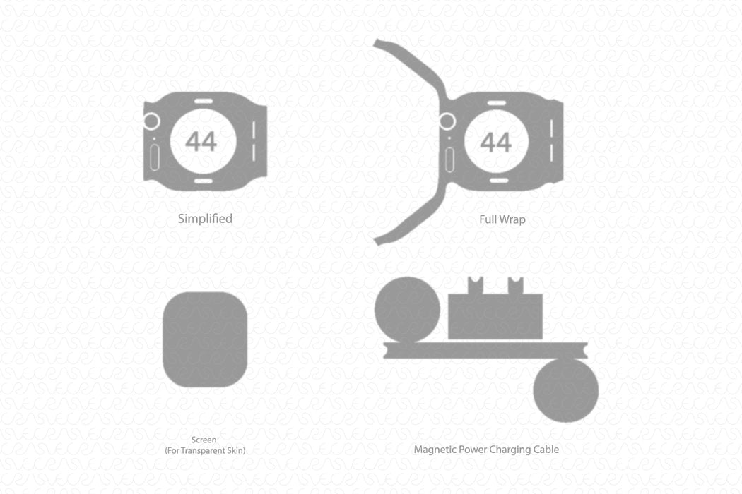 Apple Watch 44mm Series 6 Full Wrap Skin Vector CutFile Template