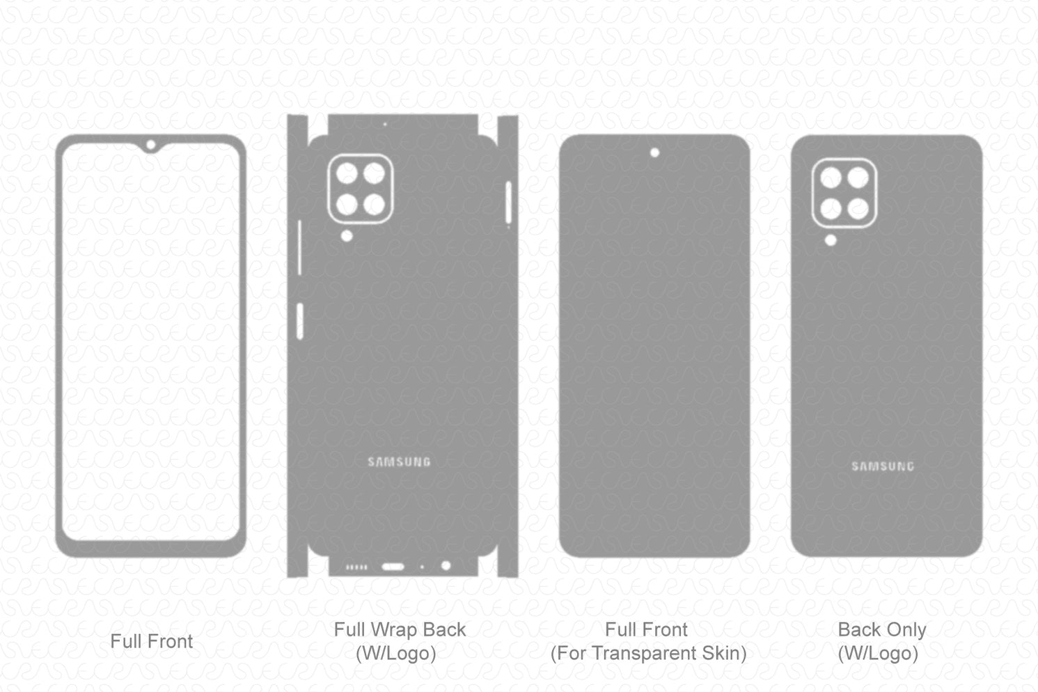 Galaxy A12 Skin CutFile Vector Template Full Wrap SVG — VecRas