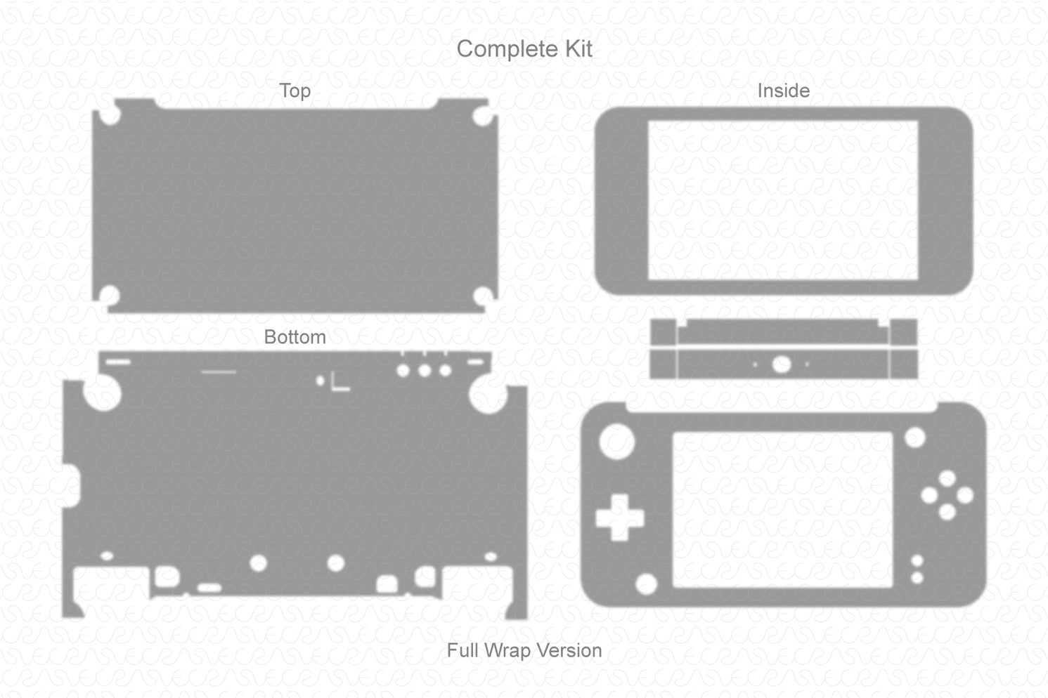 Nintendo 2DS XL Handheld Gaming Console Vinyl Skin Vector Cut File ...