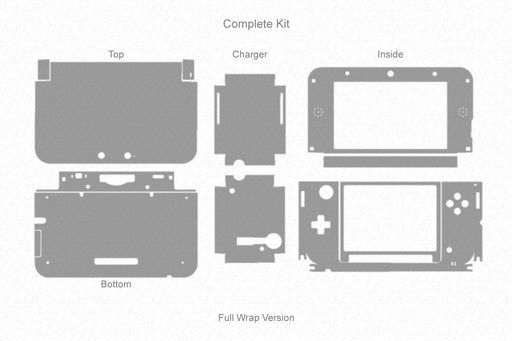 Nintendo 3ds XL Full Wrap Skin Vector CutFile Template
