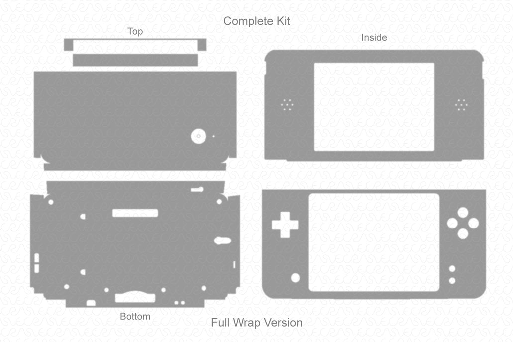 Nintendo DSi XL Handheld Gaming Console Skin CutFile Vector