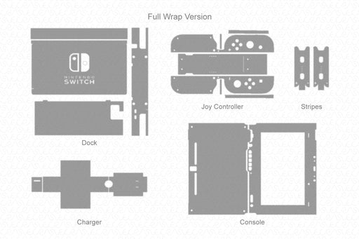 Nintendo Switch Gaming Bundle Full Wrap Skin Vector CutFile Template