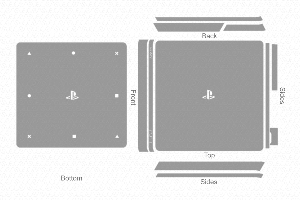 Ps4 Slim Pattern Sony PS4 Slim Gaming Console Skin CutFile Vector Template Full Wrap SVG ...