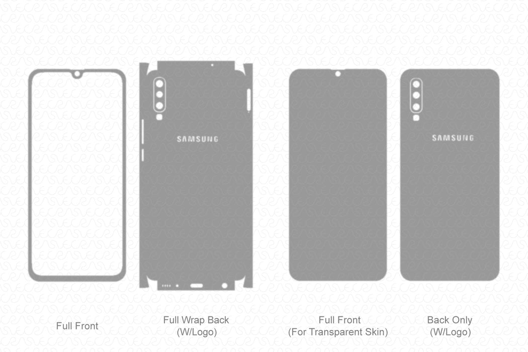 Galaxy A50 Full Wrap Skin Vector CutFile Template