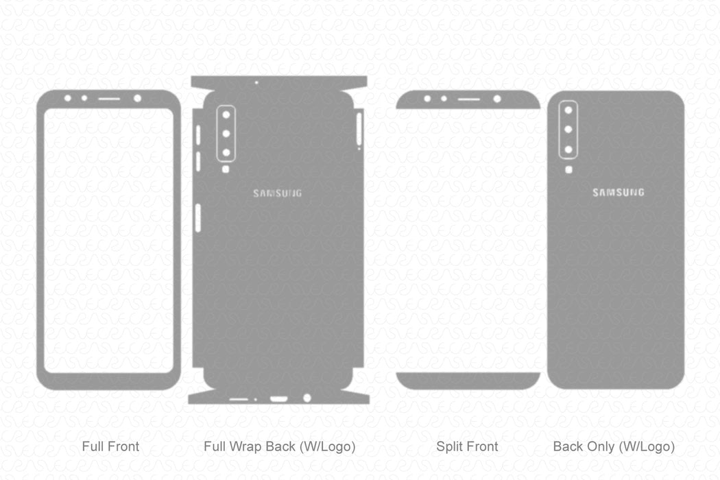 Galaxy A7 Full Wrap Skin Vector CutFile Template