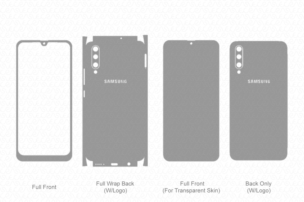 Galaxy A50s Full Wrap Skin Vector CutFile Template