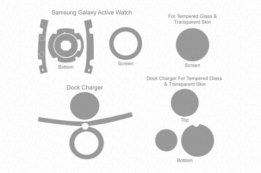 Samsung Galaxy Watch Active 2019 Skin Cutting Template 