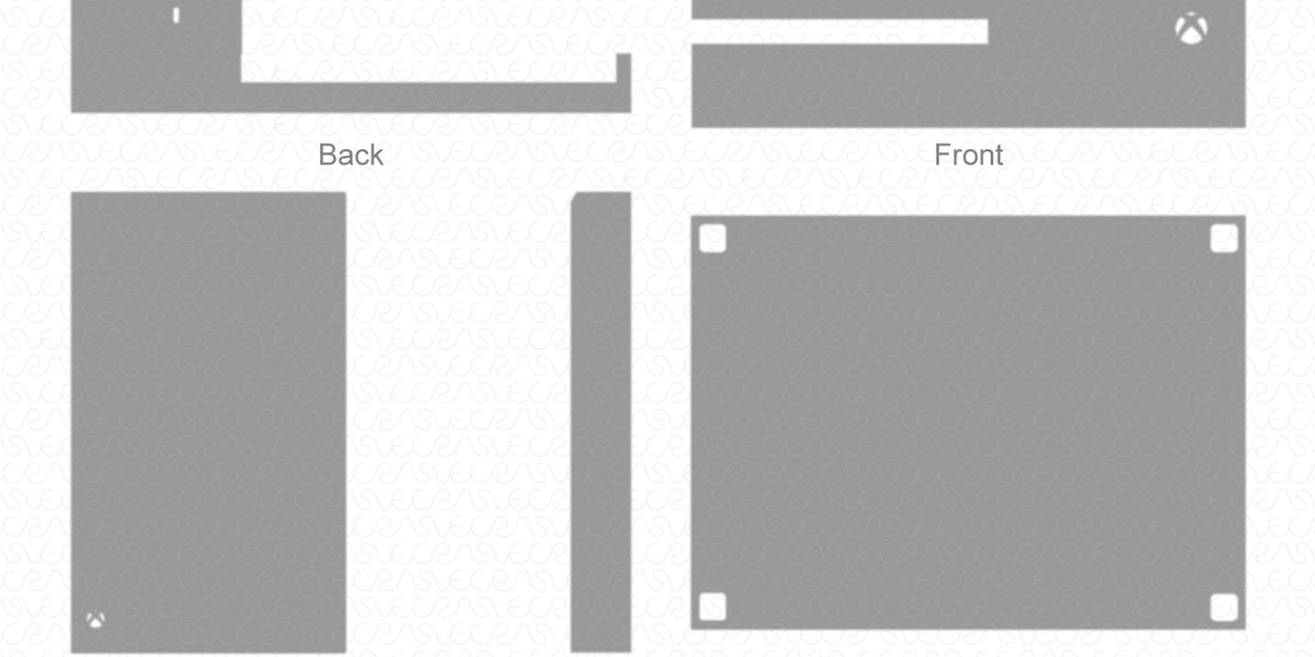 Xbox One Library Template Microsoft Xbox One Gaming Console Skin CutFile Vector Template Full ...