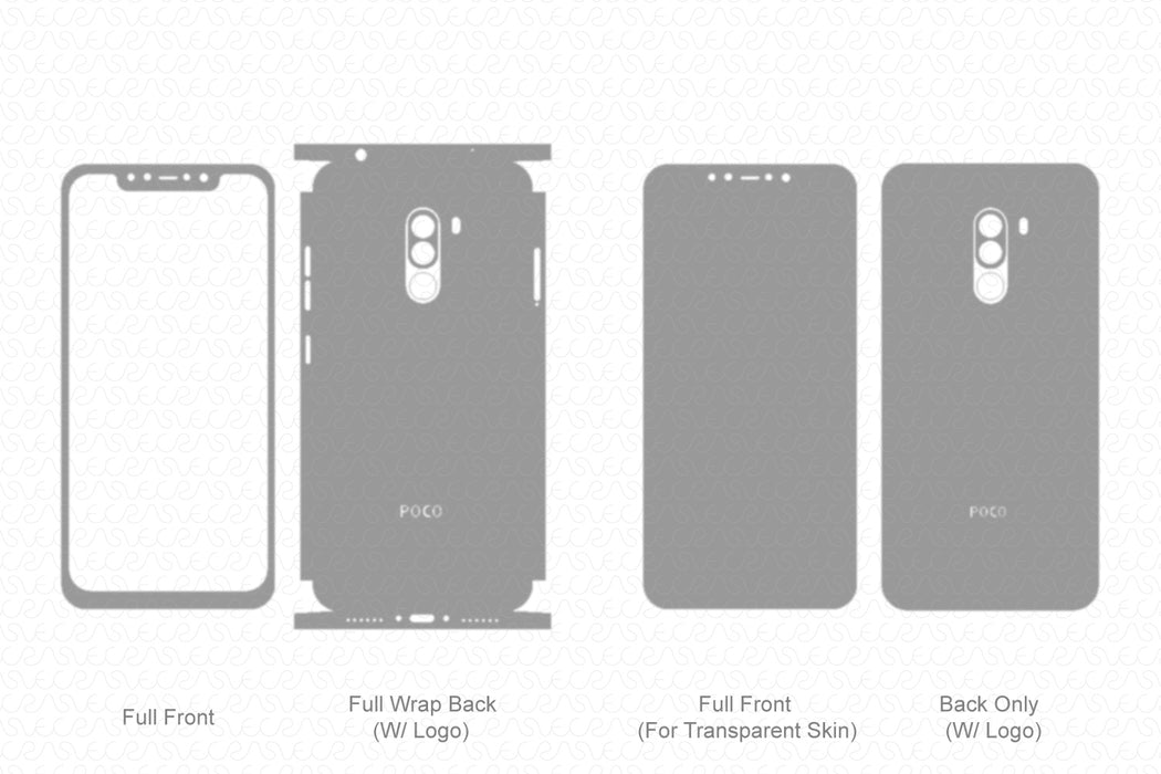 Xiaomi Pocophone F1 (2018) Skin Template Vector