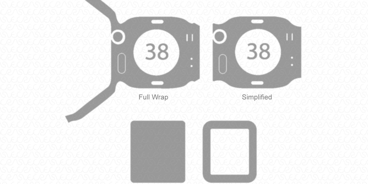Watch Cut File Apple Watch 38mm Series 2 (2016) Skin CutFile Vector Template Full Wrap ...