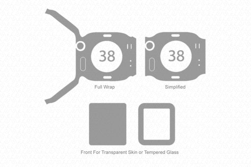Apple Watch 38mm Series 2 Full Wrap Skin Vector CutFile Template