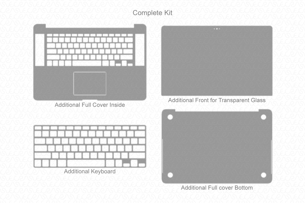 MacBook Pro 15” Retina Full Wrap Skin Vector CutFile Template