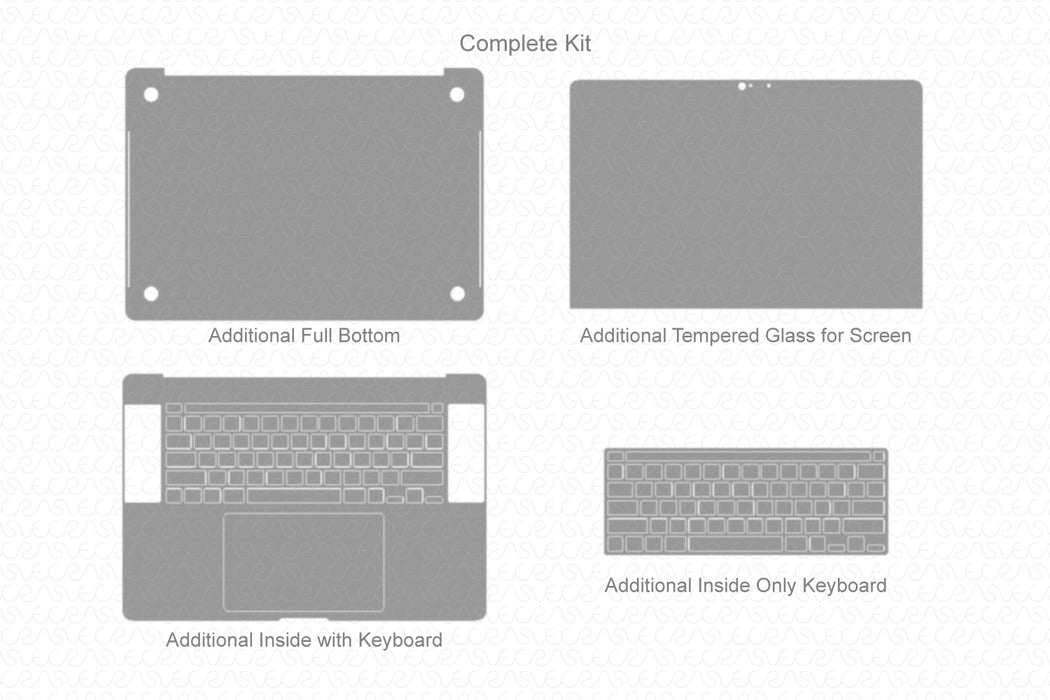 MacBook Pro 16” Touch Bar Full Wrap Skin Vector CutFile Template