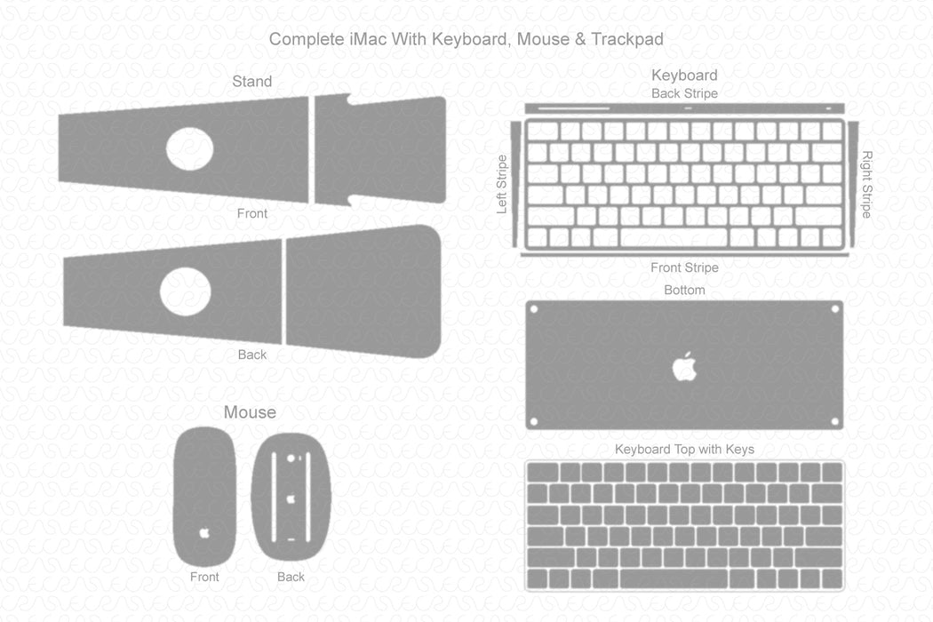 Apple iMac 21.5” 4K display Full Wrap Skin Vector CutFile Template