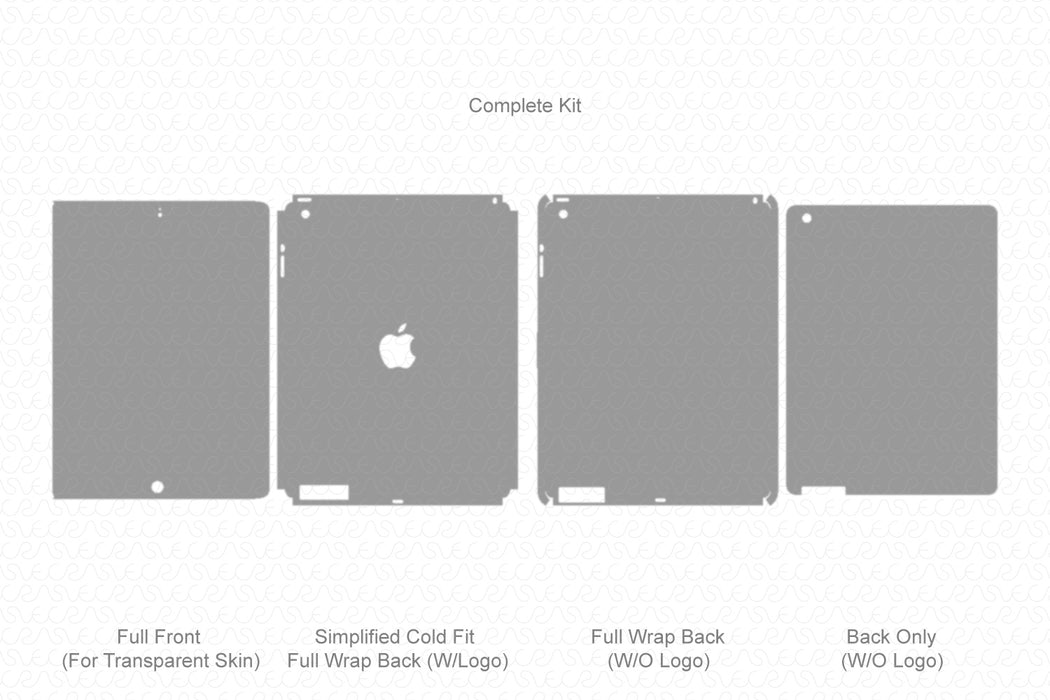 iPad 4 (2012) Full Wrap Skin Vector CutFile Template
