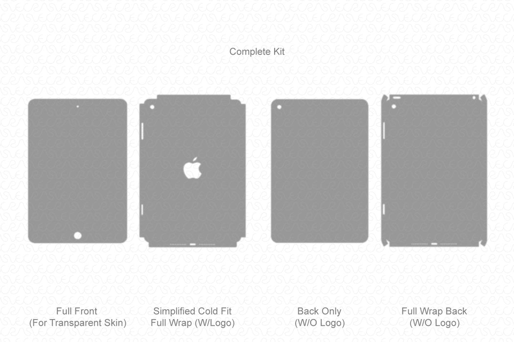 iPad Mini 5 (2019) Full Wrap Skin Vector CutFile Templatee