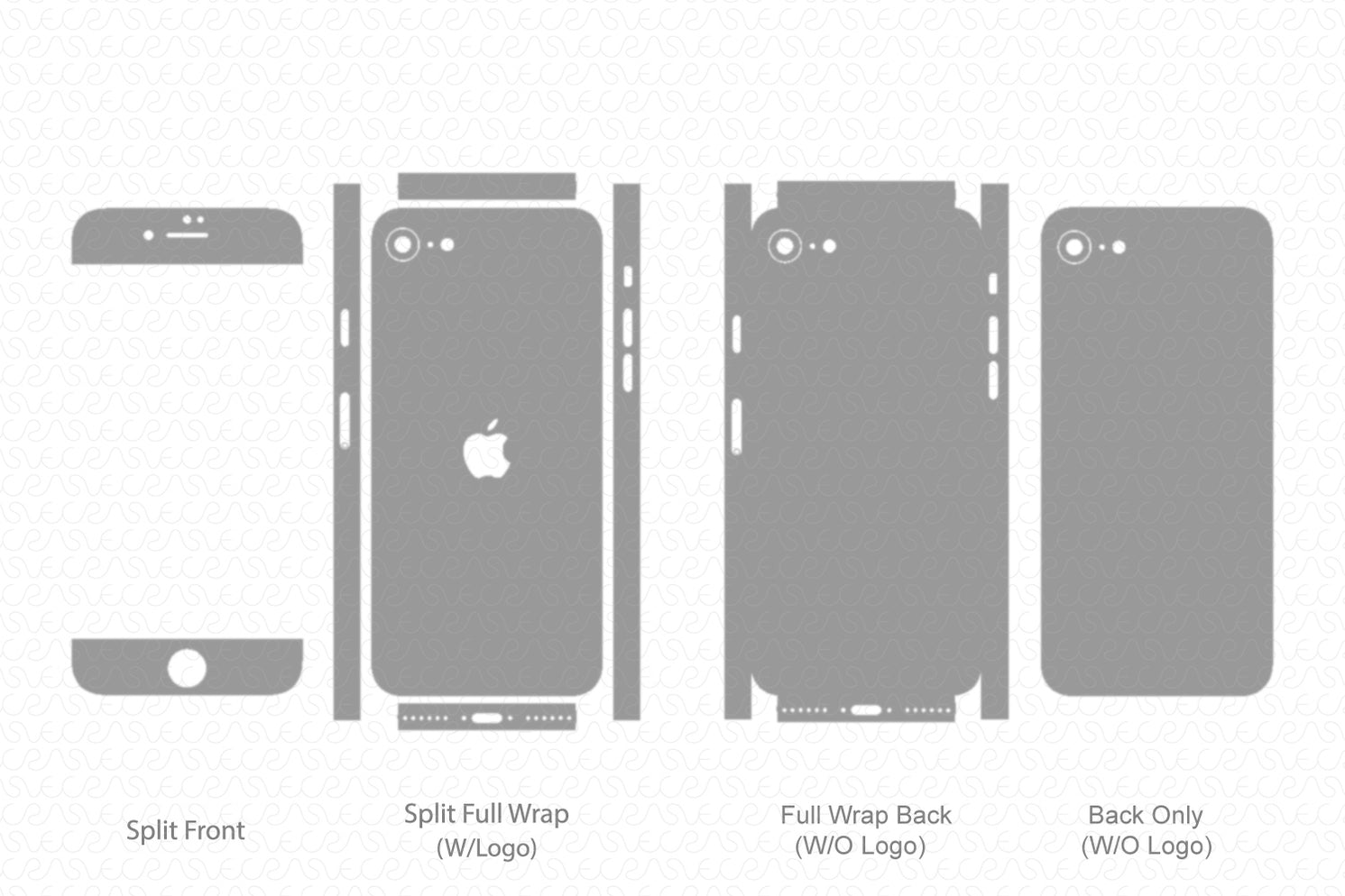iPhone SE (2020) Skin CutFile Vector Template Full Wrap SVG — VecRas