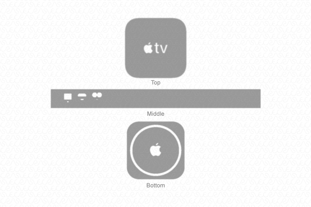 Apple TV 4K Full Wrap Skin Vector CutFile Template