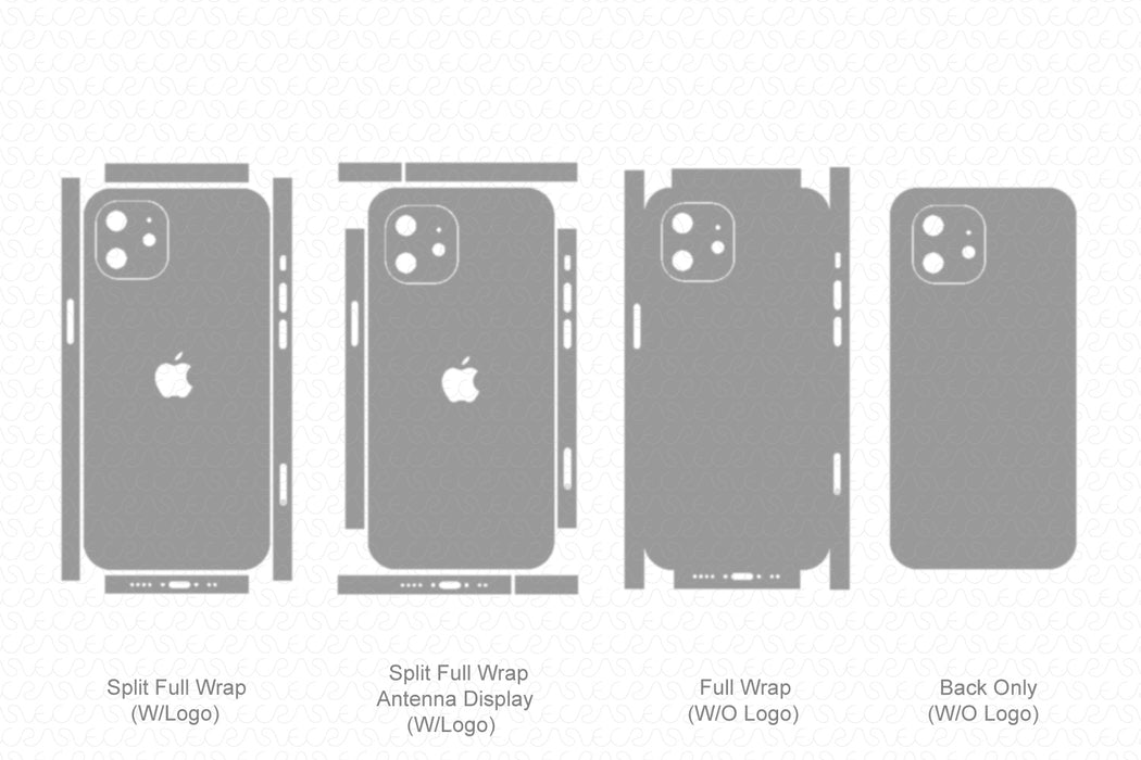 iPhone 12 Mini Full Wrap Skin Vector CutFile Template