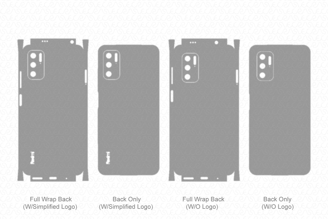Redmi Note 10T 5G Skin Template Vector 2021