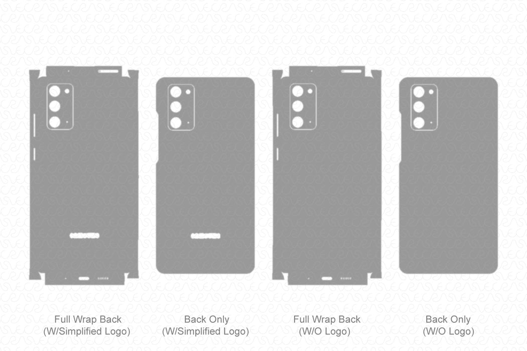 Galaxy Note 20 Full Wrap Skin Vector CutFile Template