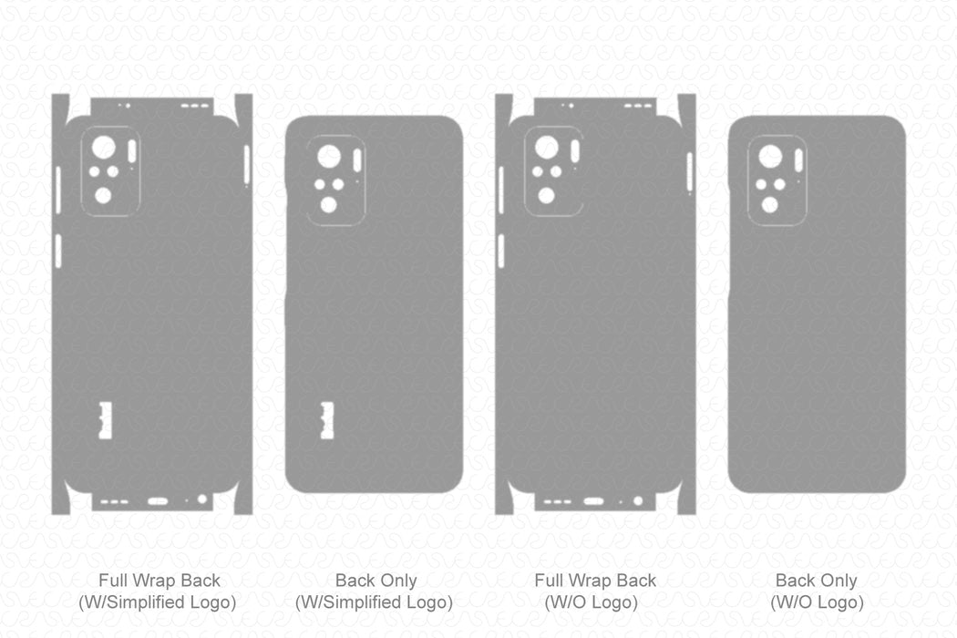 Xiaomi Redmi Note 10 Skin Template Vector 2021