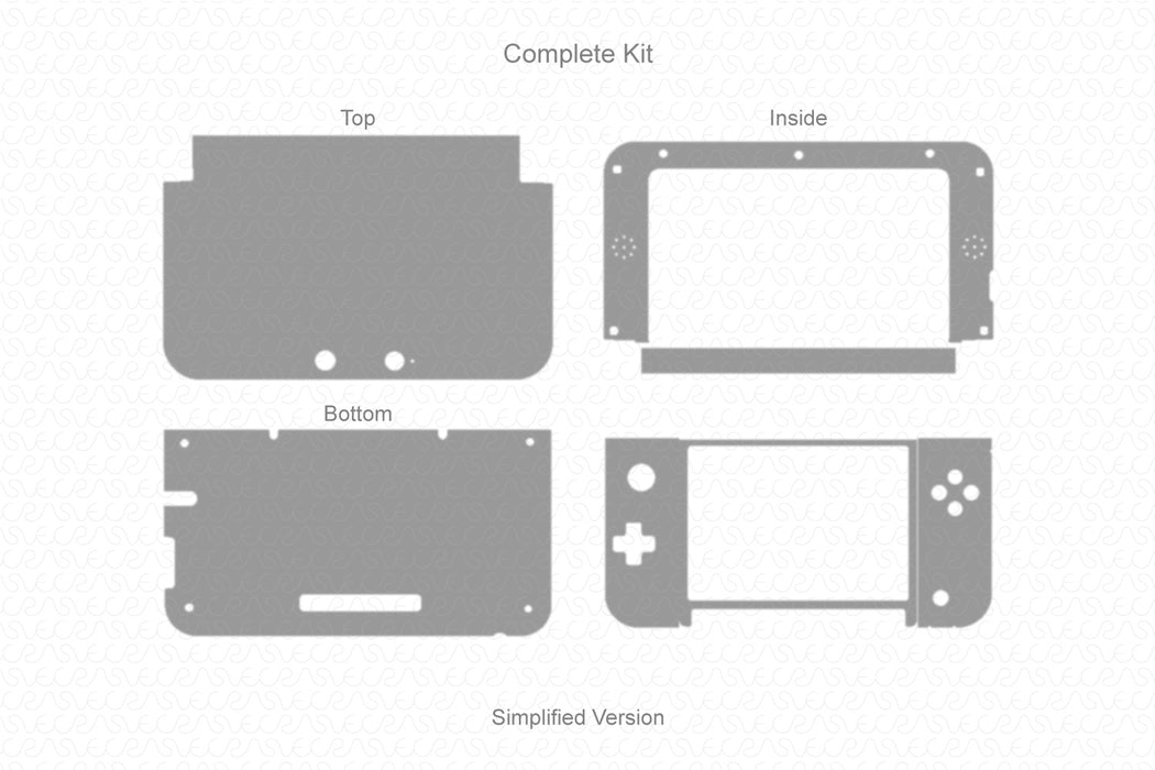 Nintendo 3ds XL Nintendo 3ds XL Full Wrap Skin Vector CutFile Template