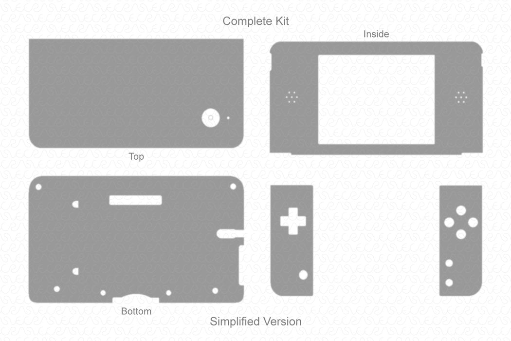 Nintendo dsi XL Handheld Gaming Console Full Wrap Skin Vector CutFile Template