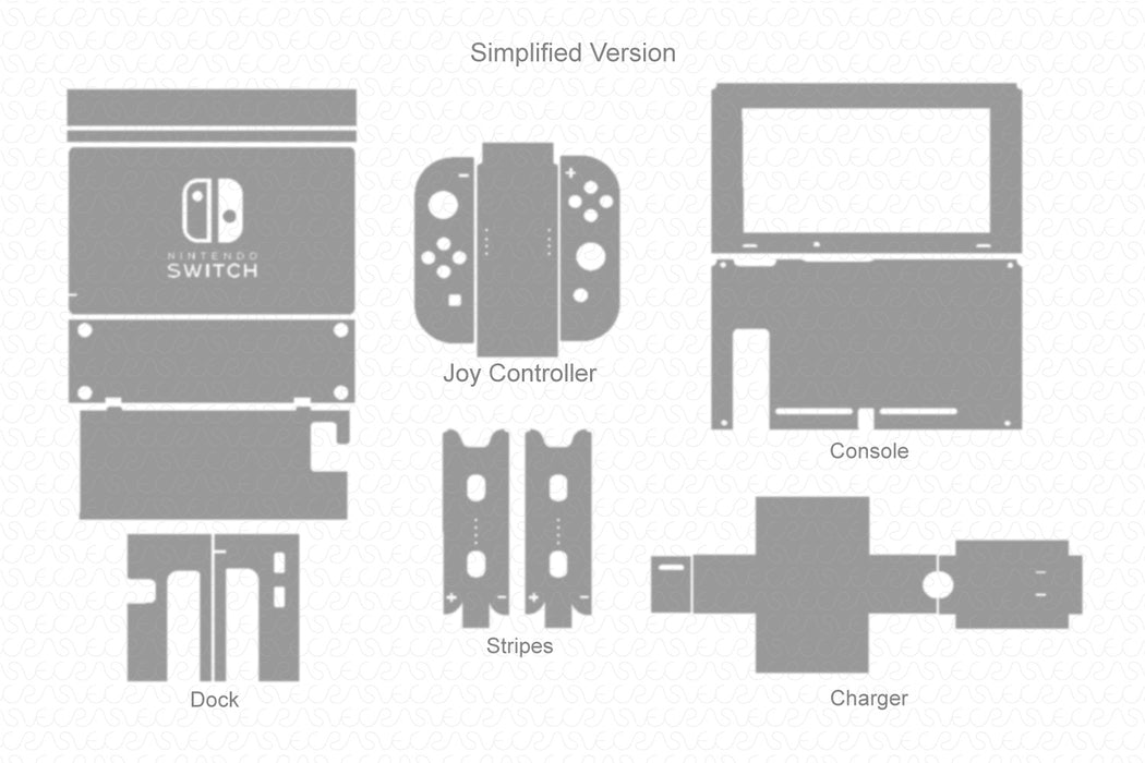 Nintendo Switch Gaming Bundle Full Wrap Skin Vector CutFile Template