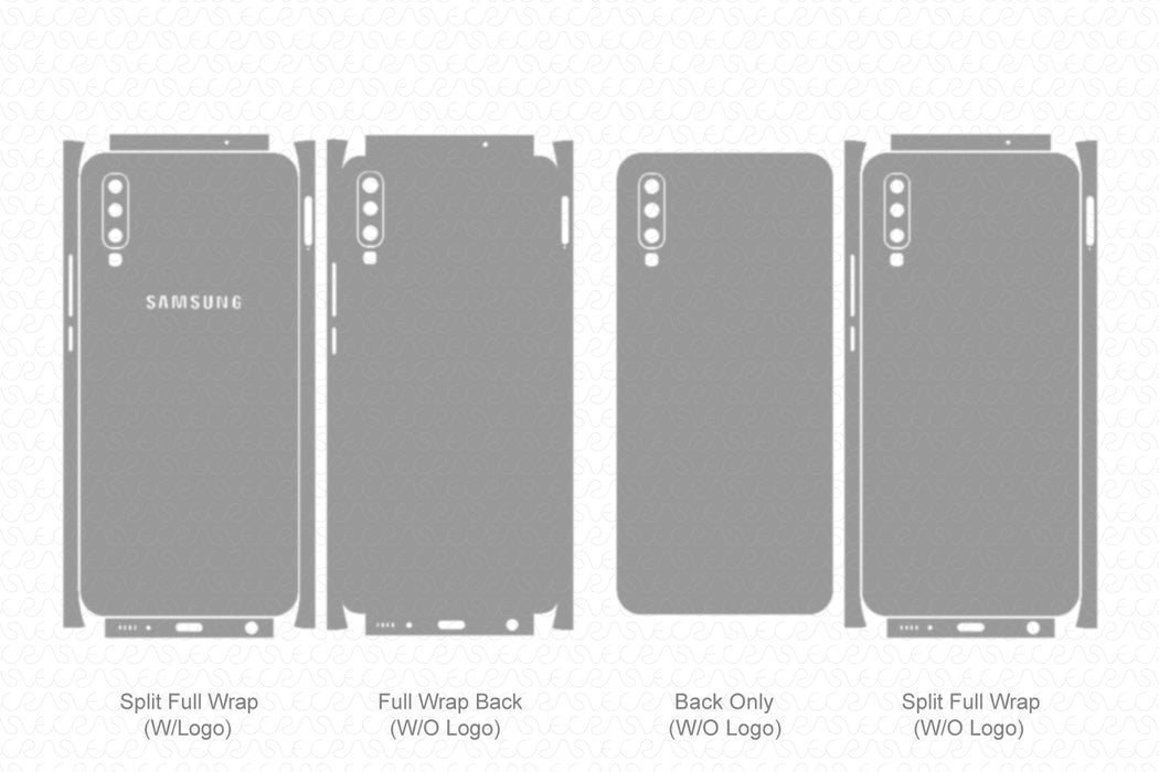 Galaxy A70 Full Wrap Skin Vector CutFile Template