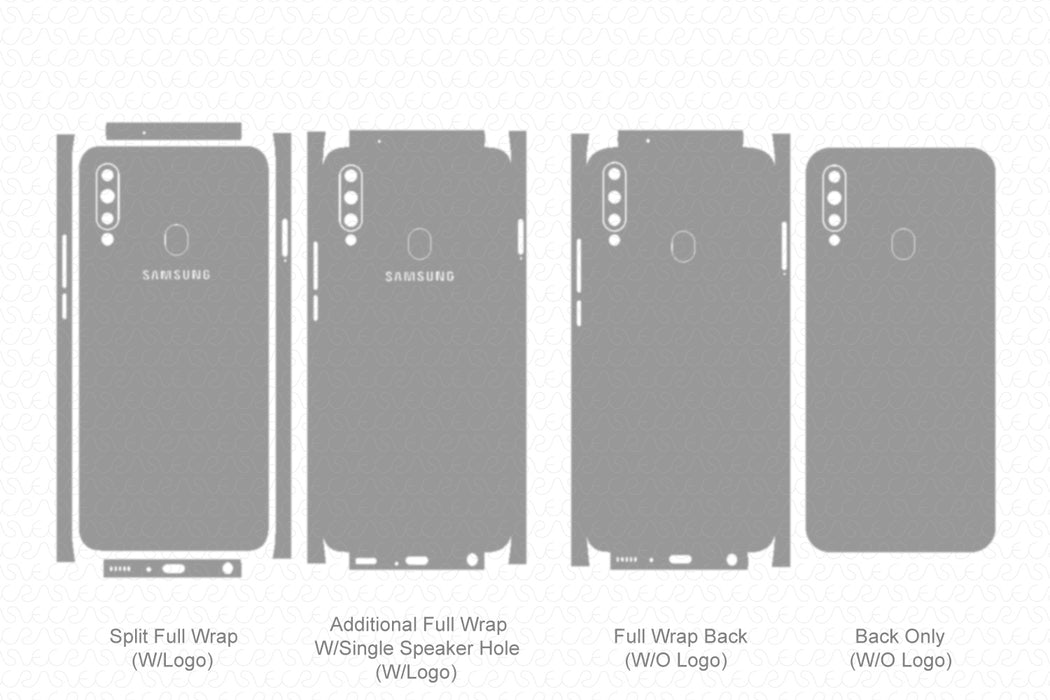 Galaxy M30 Full Wrap Skin Vector CutFile Template