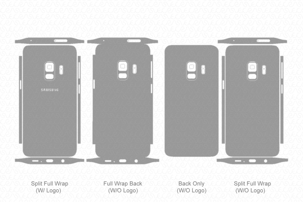 Galaxy S9 Full Wrap Skin Vector CutFile Template