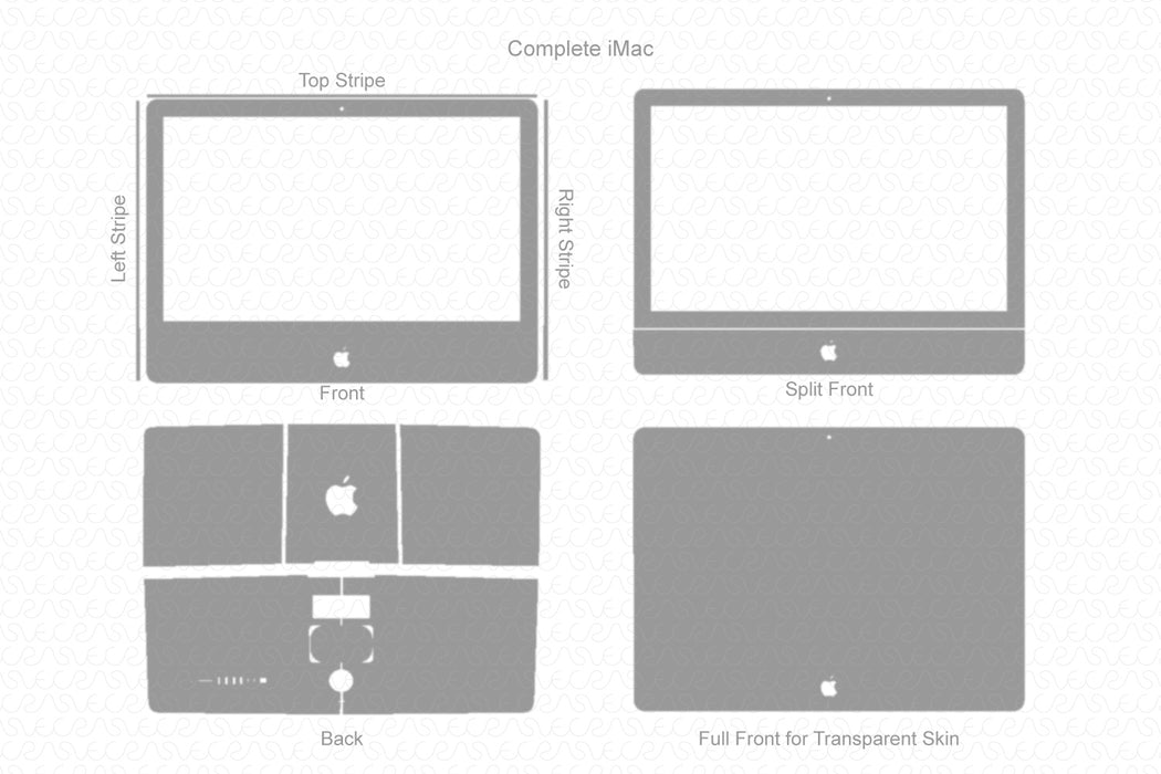Apple iMac 27” Retina 5K display Full Wrap Skin Vector CutFile Template