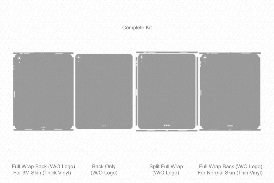 iPad Pro 12.9” (2018) Full Wrap Skin Vector CutFile Template
