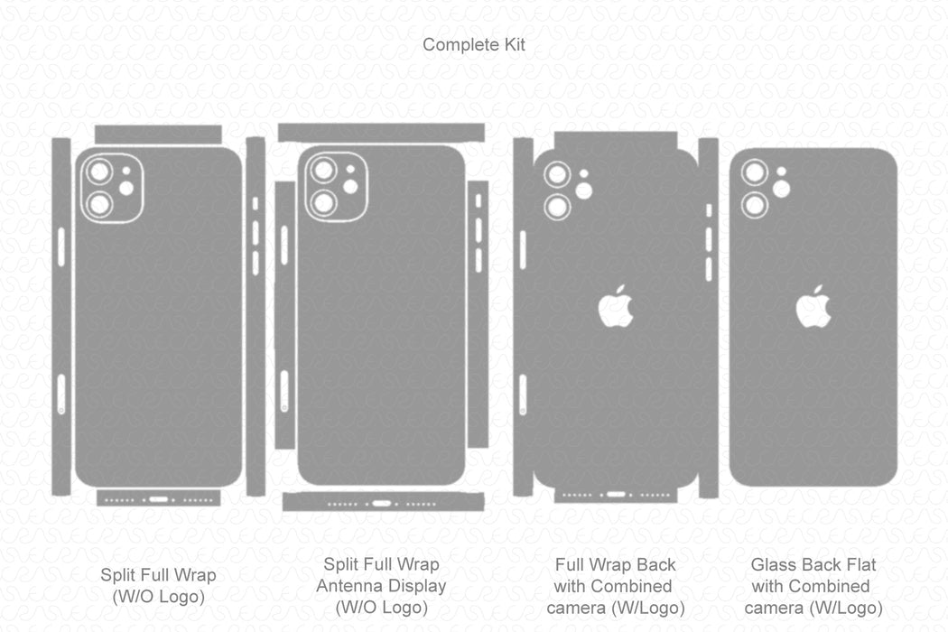 iPhone 11 Full Wrap Skin Vector CutFile Template