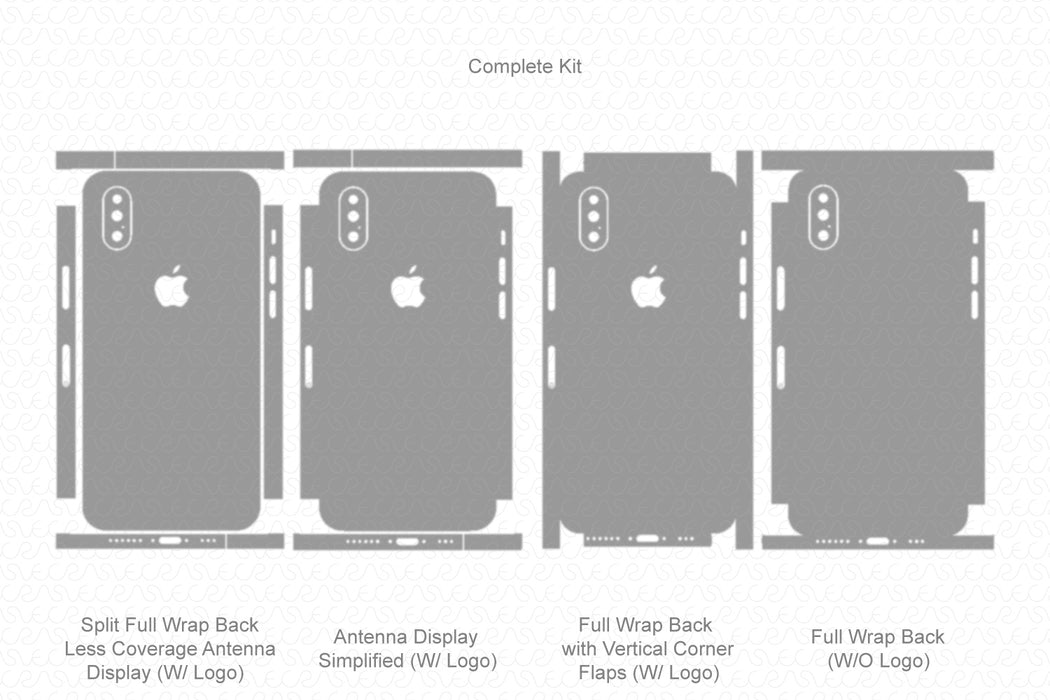 iPhone XS Full Wrap Skin Vector CutFile Template